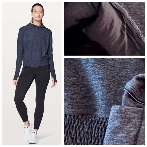 Lululemon Athletica Lead The Pack Hoodie, Heathered Stony Grape / Black sz. 2 - Picture 13 of 17